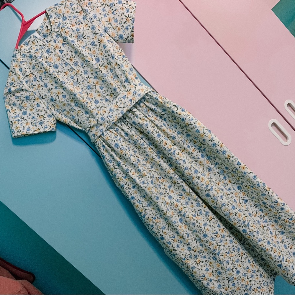 Cottage Core Calico Floral midi maxi dress